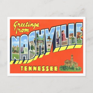 Nashville, Tennessee Vintage-Großbuchstaben-Postka Postkarte