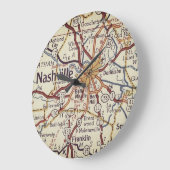 Nashville Tennessee Vintage Große Wanduhr (Winkel)