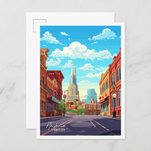 Nashville Tennessee Vintage-Reise-Illustration Postkarte
