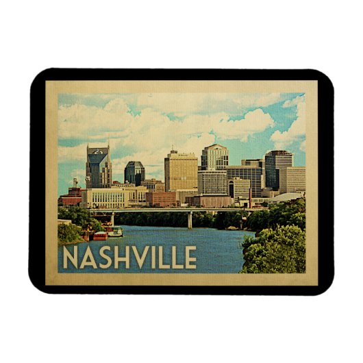 Nashville Tennessee Vintage Reise Magnet (Horizontal)