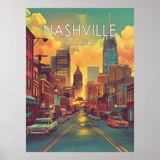 Nashville Tennessee Vintage Reise Poster (Vorne)