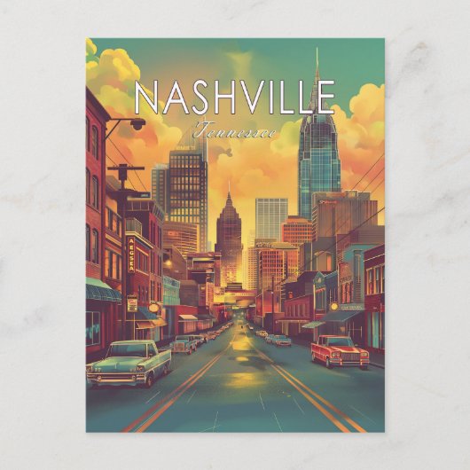 Nashville Tennessee Vintage Reise Postkarte (Vorderseite)