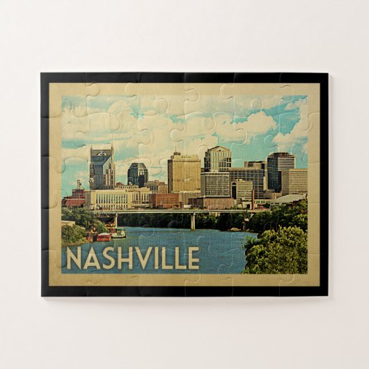 Nashville Tennessee Vintage Reise Puzzle (Horizontal)