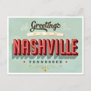 Nashville Tennessee Vintage Reise Stadt Retro Postkarte