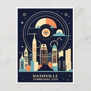 Nashville Tennessee Vintage Reise Stadt Retro Postkarte