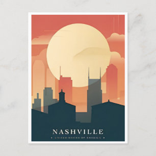 Nashville Tennessee Vintage Reise Stadt Retro Postkarte