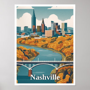 Nashville Tennessee Vintage-Reiseillustration Poster
