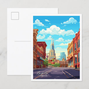 Nashville Tennessee Vintage-Reiseillustration Postkarte