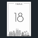 Nashville, Tennessee Wedding | TISCHNUMMER<br><div class="desc">Eine elegante und dennoch minimale Hochzeitskarte für eine Tischnummer in der wunderschönen Stadt Nashville,  Tennessee. Es bietet eine vereinfachte Tischnummer,  die über einer stilisierten Version der beliebten Skyline der Stadt ruht.</div>