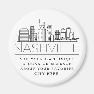 Nashville Themed   Benutzerdefinierte Stadtmeldung Magnet