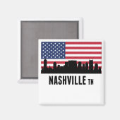 Nashville TN American Flag Magnet (Vorderseite/Rückseite)