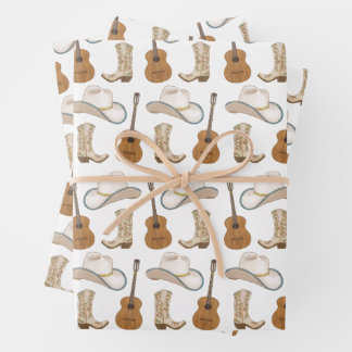 Nashville TN Country Music Guitar Cowgirl Cowboy Geschenkpapier Set