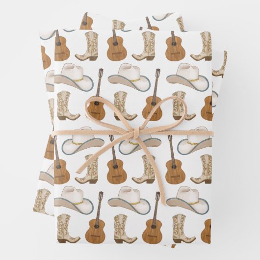 Nashville TN Country Music Guitar Cowgirl Cowboy Geschenkpapier Set (Beispiel)