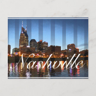 Nashville, TN Downtown-Nacht Szene Postkarte