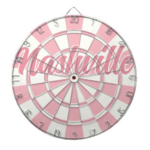 Nashville TN editierbarer Text Pastellrosa und Wei Dartscheibe