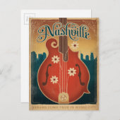 Nashville, TN - Flower Mandolin Postkarte (Vorne/Hinten)