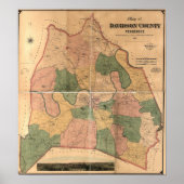 Nashville TN Historic Map Poster (Vorne)
