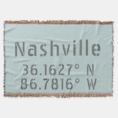 Nashville TN Latitude Longitude Decke (Vorderseite)