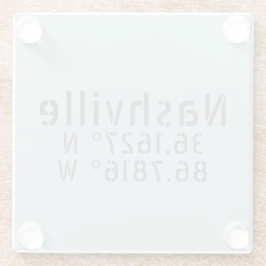 Nashville TN Latitude Longitude Glasuntersetzer (Rückseite)