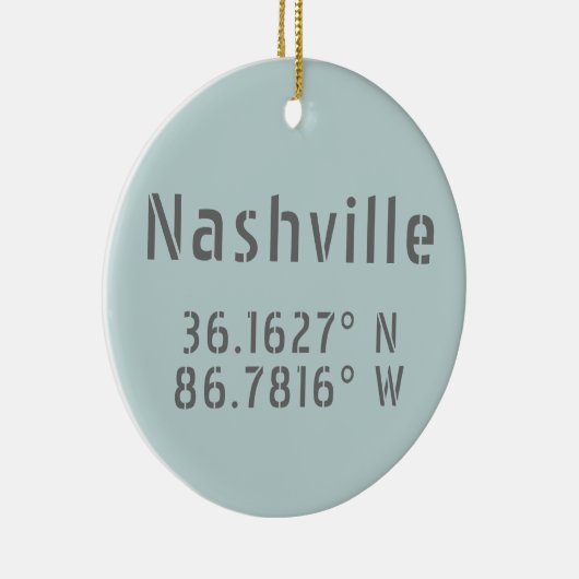Nashville TN Latitude Longitude Keramik Ornament (Rechts)