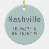 Nashville TN Latitude Longitude Keramik Ornament (Hinten)