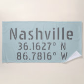 Nashville TN Latitude Longitude Strandtuch (Vorderseite)