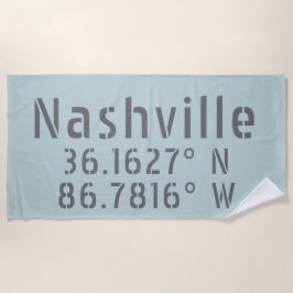 Nashville TN Latitude Longitude Strandtuch