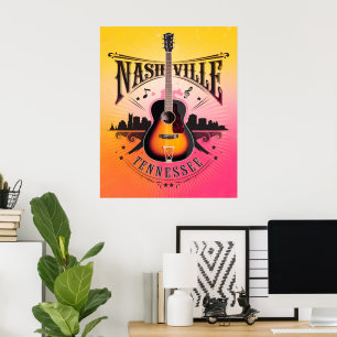 Nashville, TN - Music City USA Poster