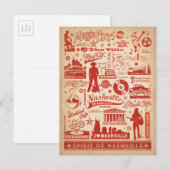 Nashville, TN - Pattern Print Postkarte (Vorne/Hinten)