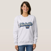 Nashville TN Retro Sunset Script Design - Vintag Sweatshirt (Vorne ganz)