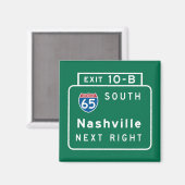 Nashville, TN Road Sign Magnet (Vorderseite/Rückseite)