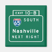 Nashville, TN Road Sign Magnet (Vorne)