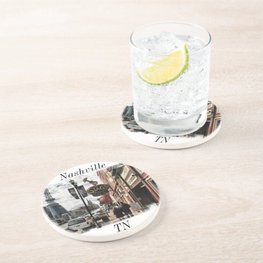 "Nashville, TN " Sandstein Untersetzer (Seite)