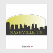 Nashville, TN Skyline Aufkleber (Blatt)