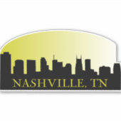 Nashville, TN Skyline Aufkleber (Vorderseite)
