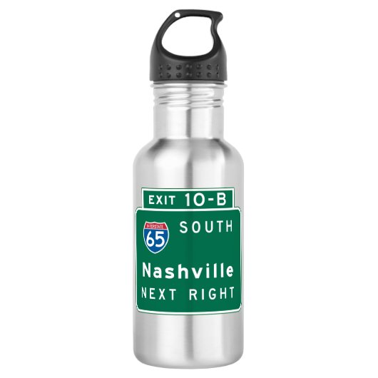 Nashville, TN-Verkehrsschild Edelstahlflasche (Vorderseite)
