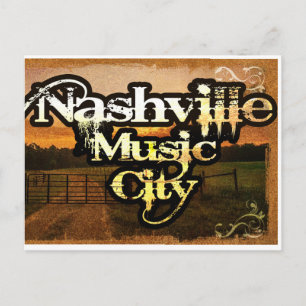 Nashville, TN Vintag Music City Cassette Postcard Postkarte