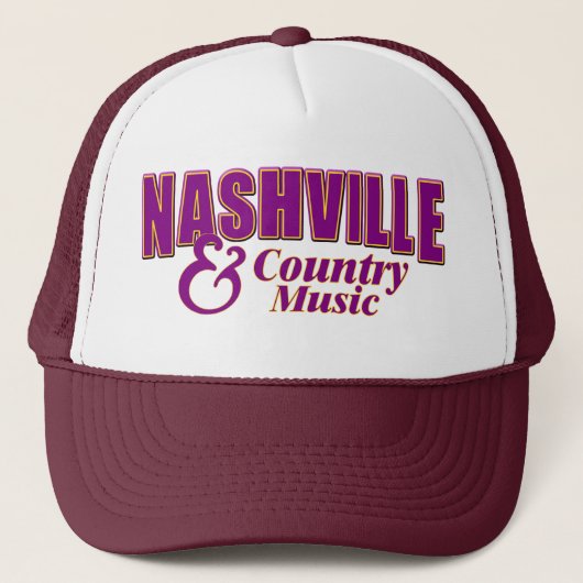 Nashville- u. Countrymusik-Fernlastfahrer-Hut Truckerkappe (Vorderseite)