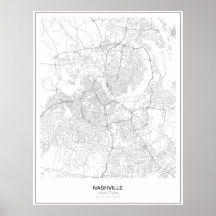 Nashville, United Staaten Minimalistisch Map Poste