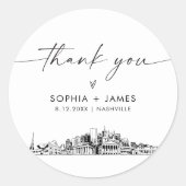 Nashville Vielen Dank für Ihre Unterstützung 3" (B Runder Aufkleber (Vorderseite)