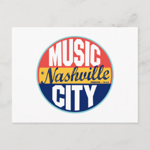 Nashville Vintage Label Postkarte