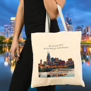 Nashville Watercolor Geburtstagswochenende Tragetasche