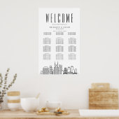 Nashville Wedding | 10 Tabelle Sitzplan Poster (Küche)