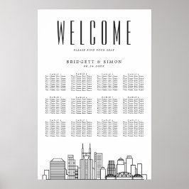 Nashville Wedding | 12 Table Seating Chart  Poster