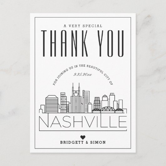 Nashville Wedding | Danke, dass du gekommen bist! Postkarte (Vorderseite)