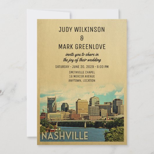 Nashville Wedding Einladung Tennessee (Vorderseite)