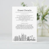 Nashville Wedding | Gast Details Begleitkarte (Stehend Vorderseite)