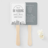 Nashville Wedding | Hochzeitsprogramm Hand Fan Fächer (Vorne und Hinten)