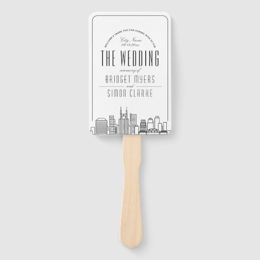 Nashville Wedding | Hochzeitsprogramm Hand Fan Fächer (Vorderseite)
