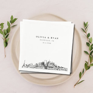 Nashville Wedding Paper Cocktail Napkin Serviette